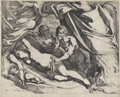 Vénus endormie espionnée par des satyres - Werner van den Valckert