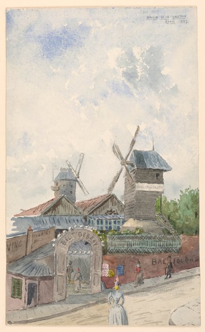 Drawing, Moulin de la Galette, Paris, April 1887 - Whitney Warren Jr.
