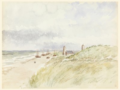 Dessin, Le rivage de Kativigh, Hollande, 21 août 1887 - Whitney Warren Jr.