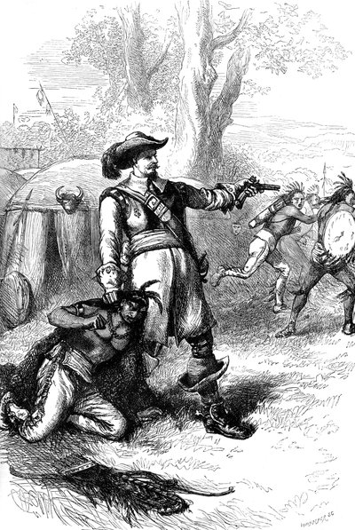 Le colonel Atherton et les Indiens, vers 1880 - Whymper