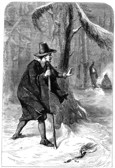 Roger Williams dans la forêt, Amérique - Whymper