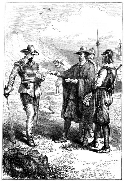 Débarquement de Samuel Gorton en Amérique, c1636 c1880 - Whymper