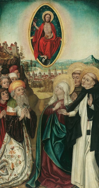 Vision de saint Dominique de Christ avec les trois lances - Wiener Maler (Umkreis Meister des Schottenaltars)