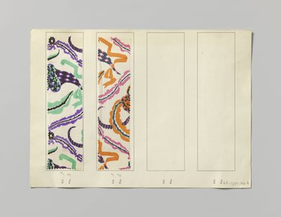 Échantillon de soie imprimée, motif Blumenhorn - Wiener Werkstätte