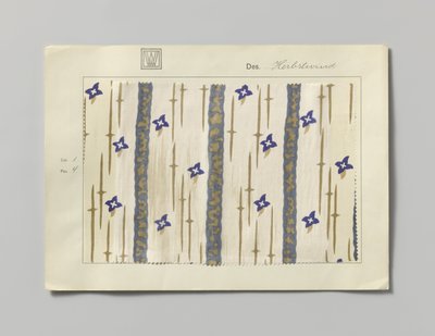 Échantillon de soie imprimée, motif Herbstwind - Wiener Werkstätte