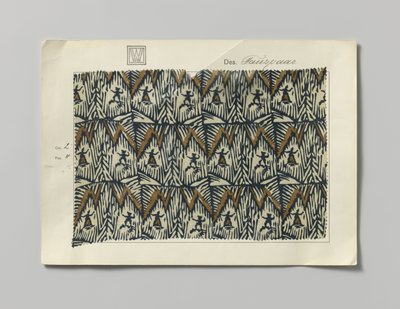 Échantillon de soie imprimée, motif Tanzpaar - Wiener Werkstätte