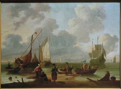 Navires déchargeant sur la plage - Wigerus Vitringa