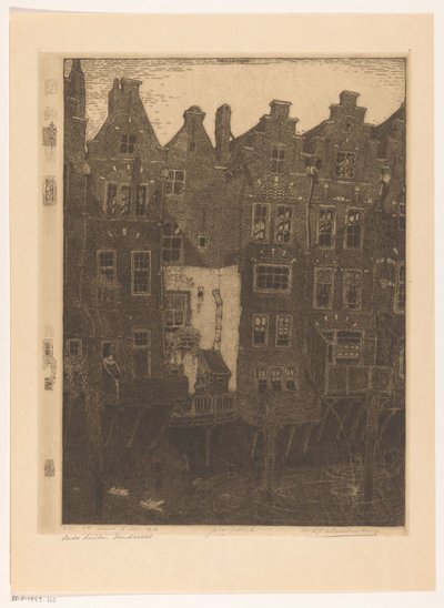 Maisons au Voorstraatshaven à Dordrecht - Wijnand Otto Jan Nieuwenkamp (signed by artist)