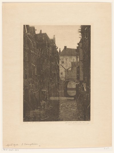 Maisons sur le Voorstraatshaven à Dordrecht - Wijnand Otto Jan Nieuwenkamp (signed by artist)