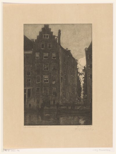 Maisons sur le Damrak à Amsterdam - Wijnand Otto Jan Nieuwenkamp (signed by artist)