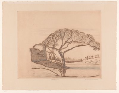 Maisons, arbre près d