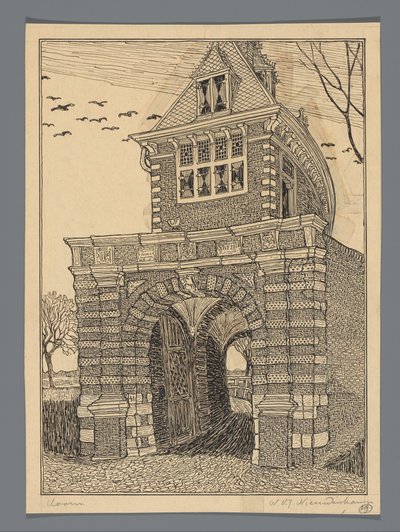 Oosterpoort à Hoorn - Wijnand Otto Jan Nieuwenkamp (signed by artist)