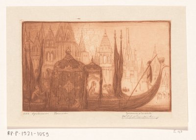 Bateau de plaisance sur le Gange à Bénarès - Wijnand Otto Jan Nieuwenkamp (signed by artist)