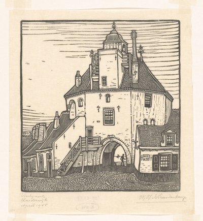 Porte des Poissons à Harderwijk - Wijnand Otto Jan Nieuwenkamp (signed by artist)