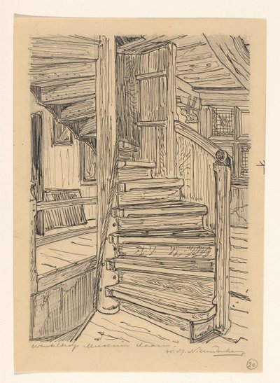 Wenteltrap au musée Westfries à Hoorn - Wijnand Otto Jan Nieuwenkamp (signed by artist)