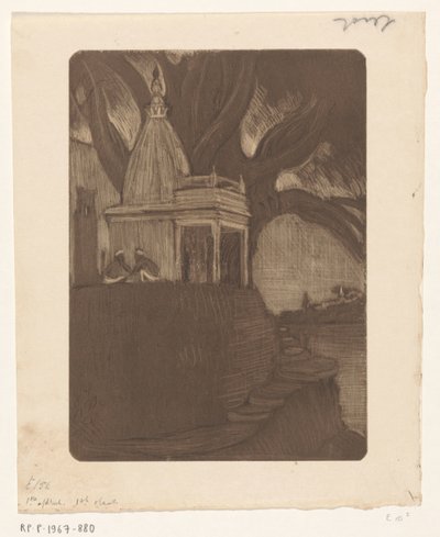 Temple à Bénarès au crépuscule - Wijnand Otto Jan Nieuwenkamp
