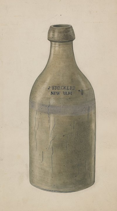 Bouteille de bière en grès, vers 1938 - Wilbur M Rice