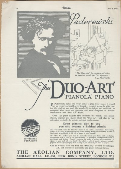 Pianolas de la société Aeolian, 1924 - Wilfred Fryer