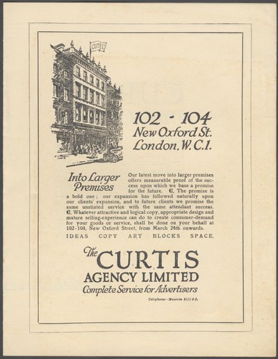 Agence de publicité Curtis, années 1920 - Wilfred Fryer
