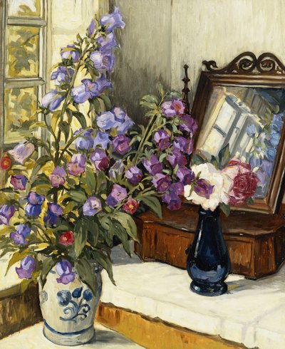 Digitale et roses sur une coiffeuse - Wilfred Peter Glud