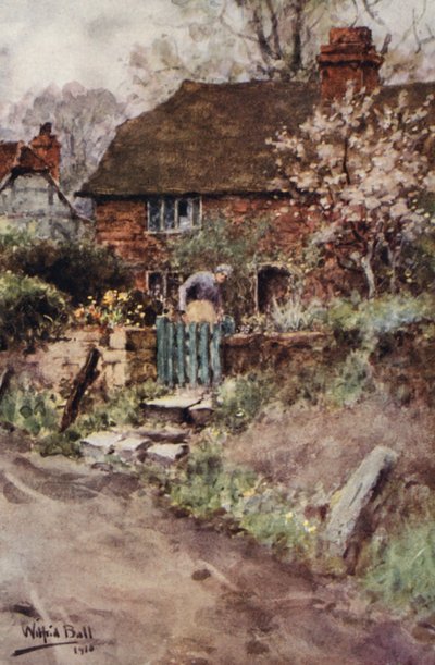 Veuve Teape à sa porte de jardin - Wilfrid Williams Ball