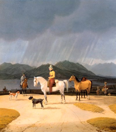 Cavaliers sur le lac Tegern - Wilhelm Alexander Kobell