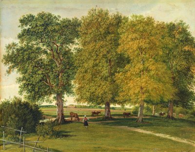 Berger avec du bétail sous des arbres automnaux, vers 1821 - Wilhelm Alexander Kobell