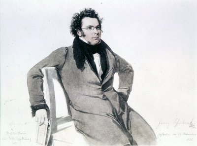 Franz Schubert (1797 - 1828), aquarelle d