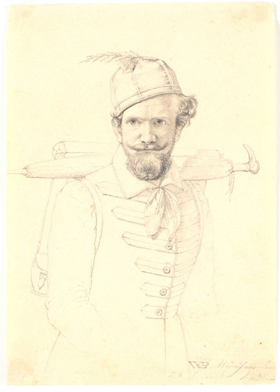 Autoportrait avec sac à dos - Wilhelm Bendz