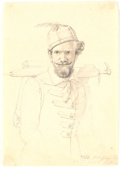 Autoportrait avec sac à dos - Wilhelm Bendz