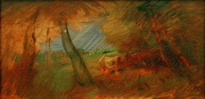 Prairie forestière automnale avec vaches - Wilhelm Busch