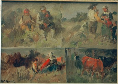 Image de collection : quatre scènes rurales - Wilhelm Busch