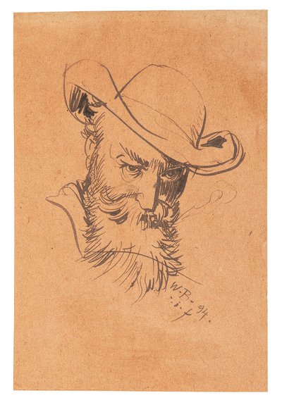Autoportrait avec chapeau, 1894 - Wilhelm Busch