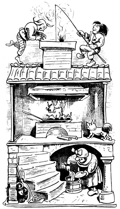 La maison des veuves, deuxième tour, 1865 - Wilhelm Busch