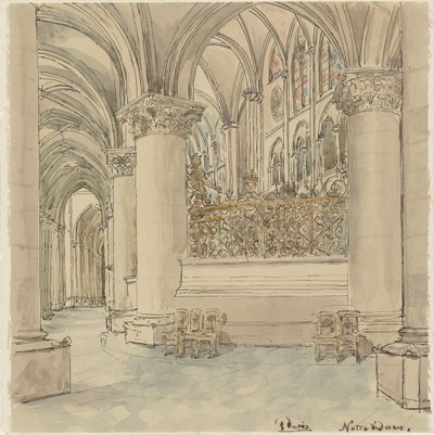 Intérieur de Notre-Dame de Paris - Wilhelm Cornelis Bauer