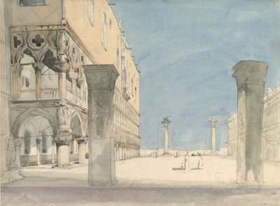 Vue de la Piazzetta di San Marco à Venise, XIXe siècle - Wilhelm Gail