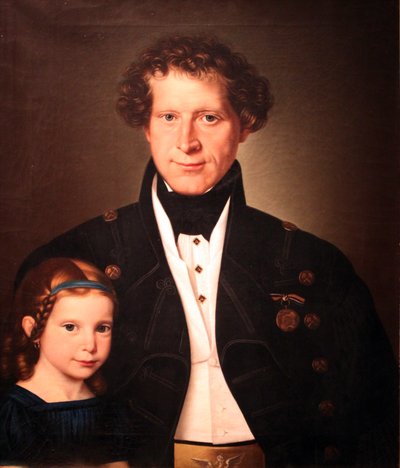 Ferdinand Zimmermann, maître fondeur, et sa fille Marie} - Wilhelm Gottfried Bauer