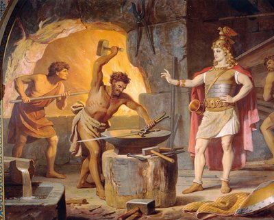Sigurd va chez le nain Mime, de la Saga de Sigurd, Salle Inférieure, vers 1882-83 - Wilhelm Hauschild