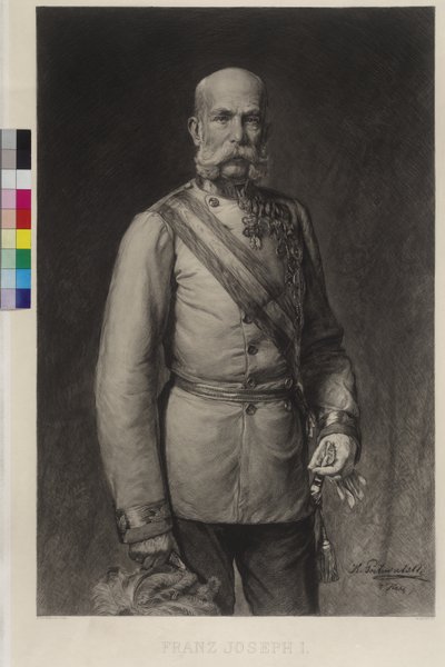 François-Joseph Ier en uniforme de gala de maréchal de camp, le chapeau de gala incliné - Wilhelm Hecht