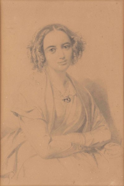 Portrait de la compositrice Fanny Hensel née Mendelssohn 1805-1847, 1847 - Wilhelm Hensel