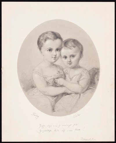 Les petites-filles Fanny et Cécile Hensel, vers 1860 - Wilhelm Hensel