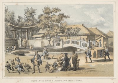 Pont de pierre taillée et entrée d