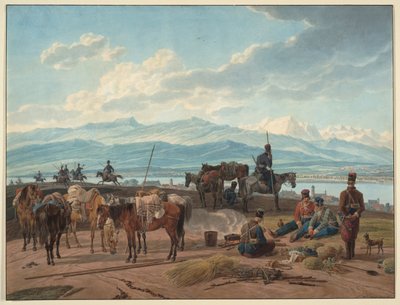Halte des cosaques russes, 1804 - Wilhelm Kobell Ritter von