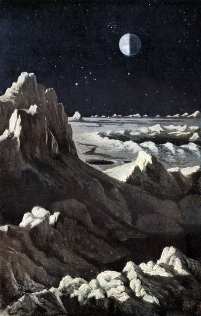Paysage lunaire, c.1880 (gravure) - Wilhelm Kranz