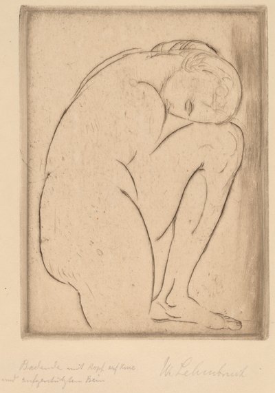 Baigneuse avec sa tête sur son genou - Wilhelm Lehmbruck