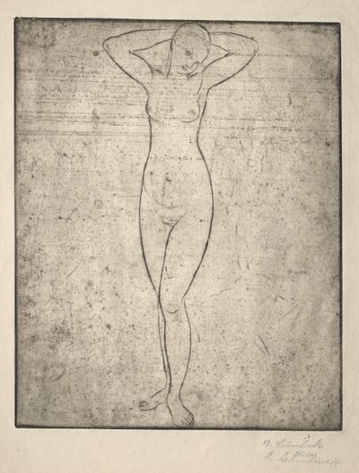 Fille debout avec les bras derrière la tête - Wilhelm Lehmbruck