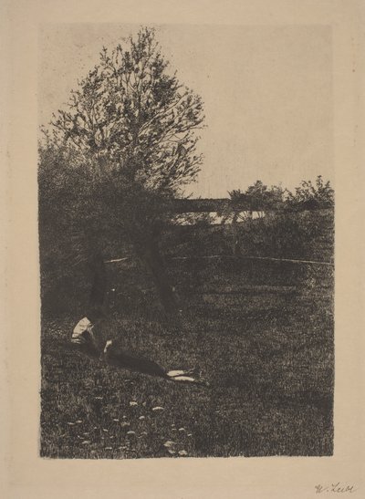 Pré avec des enfants - Wilhelm Maria Hubertus Leibl