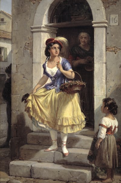 Une femme italienne en route pour le carnaval - Wilhelm Marstrand