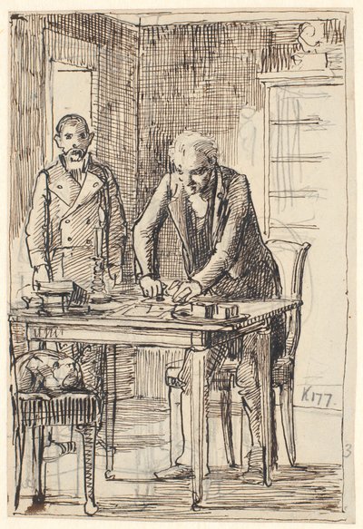 Brevet scellé, tandis que le serviteur attend - Wilhelm Marstrand