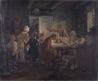 Collegium Politicum. De "Le Tinker Politique" de Ludvig Holberg, Acte I, Scène 2 - Wilhelm Marstrand